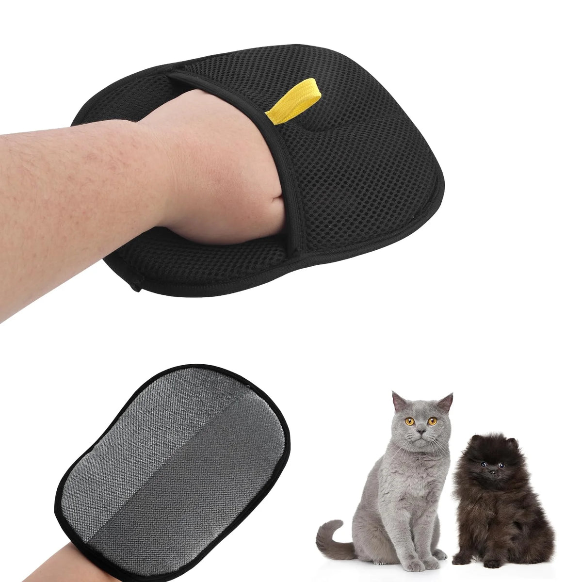 Pet Hair Removal Tool Reusable Static Removal Gloves Double-Sided Grooming Gloves for