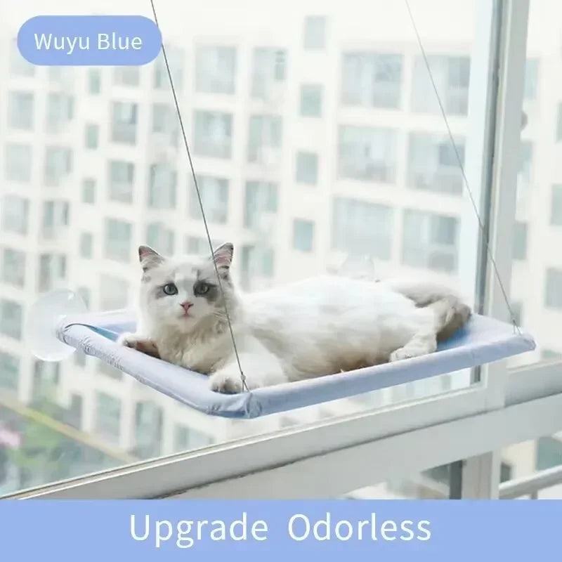 Ultra-Soft Cat Window Hammock Bed - Cozy Cloud-Like Perch for Feline Naptime - Securely