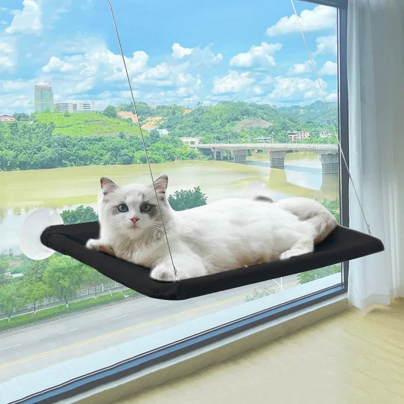 Ultra-Soft Cat Window Hammock Bed - Cozy Cloud-Like Perch for Feline Naptime - Securely
