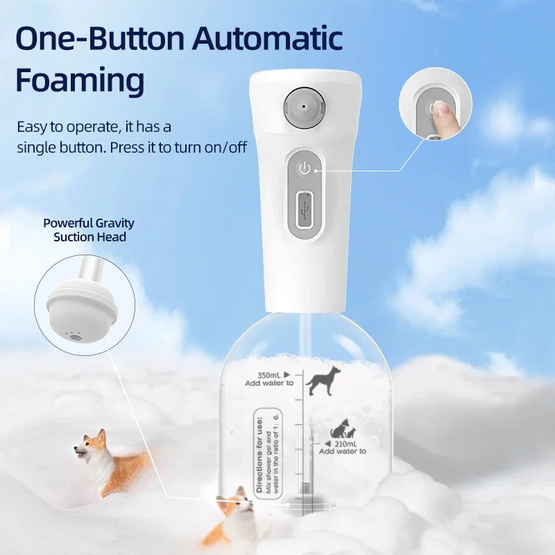 Automatic Soap Dispenser for Pet Liquid Soap and Shampoo Making Foam, Smart Bathroom Dog