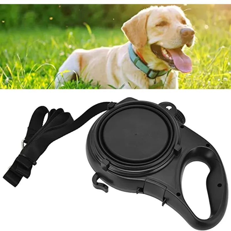 Multifunction Pet Dog Leash with Builtin Water Bottle Bowl Waste Bag Dispenser for
