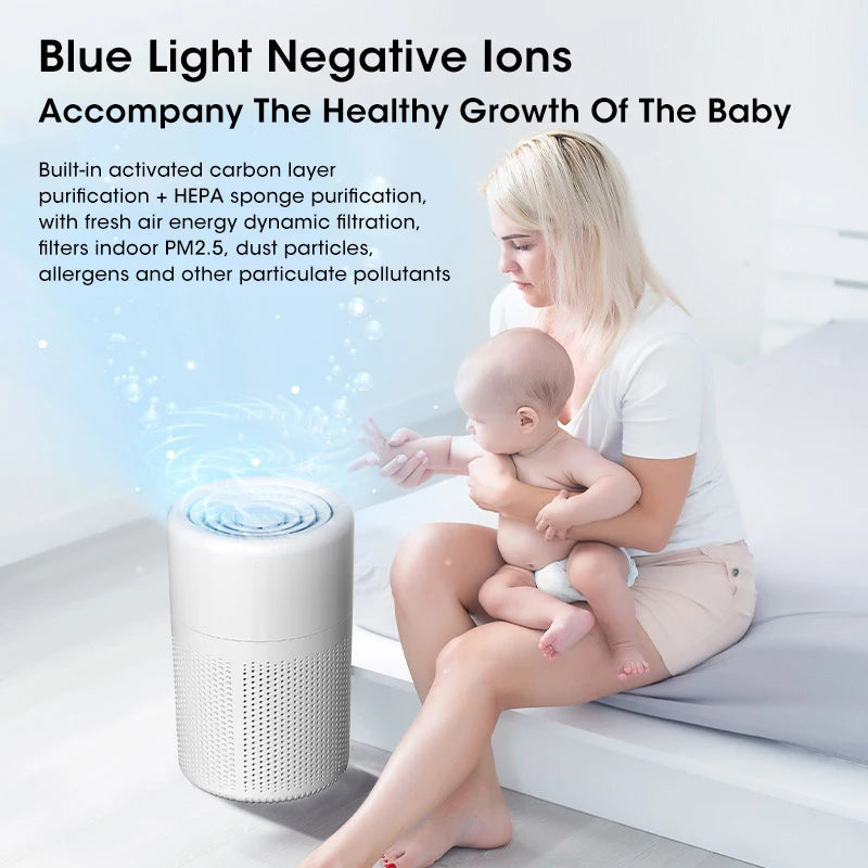 Mini Desktop Air Purifier Portable Air Purifier Household Air Cleaner With HEPA Filter