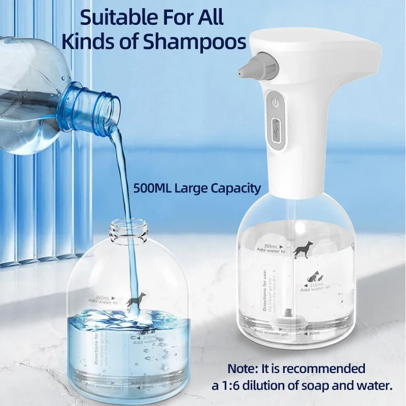 Automatic Soap Dispenser for Pet Liquid Soap and Shampoo Making Foam, Smart Bathroom Dog