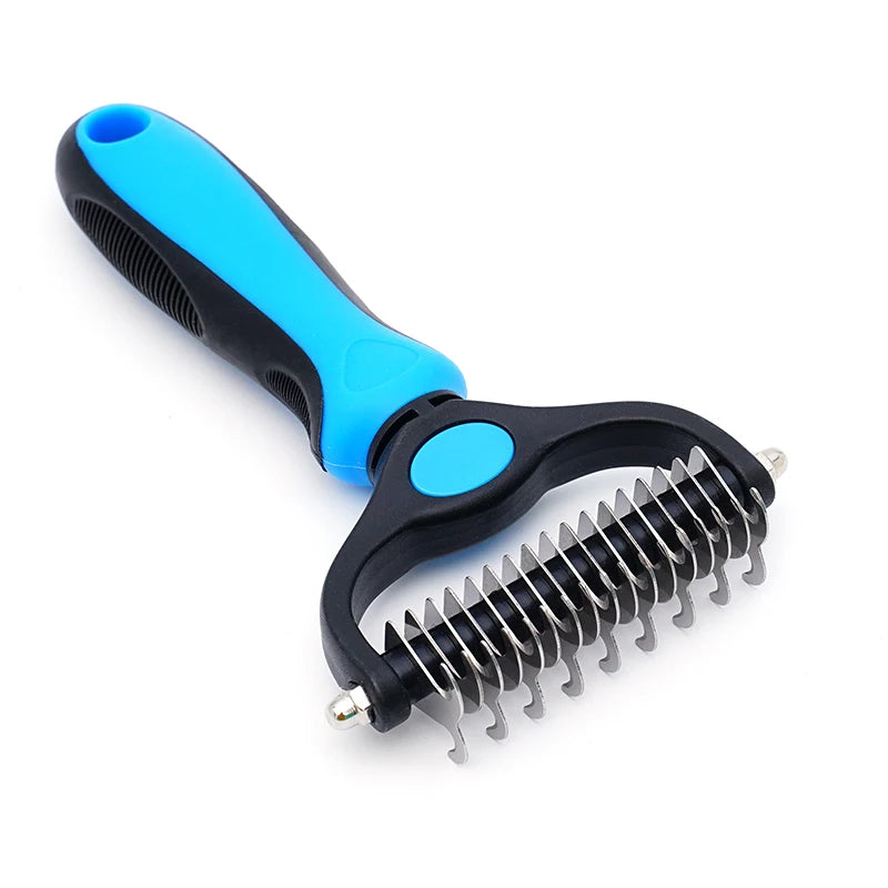 Pet Knot Remover Comb for Dogs & Cats - Dematting Tool with Stainless Steel Blades
