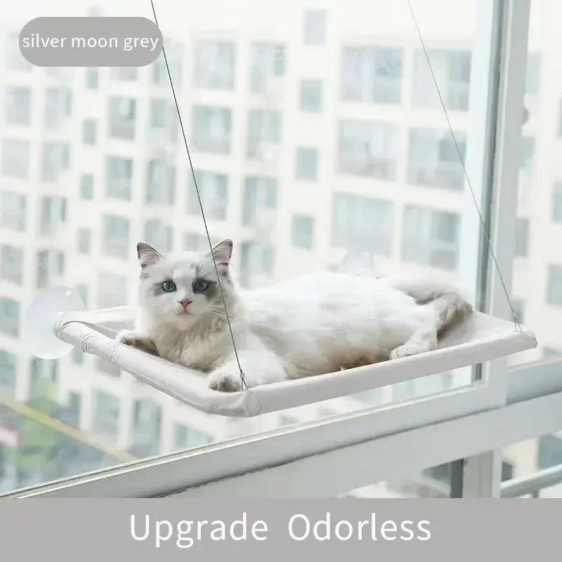 Ultra-Soft Cat Window Hammock Bed - Cozy Cloud-Like Perch for Feline Naptime - Securely