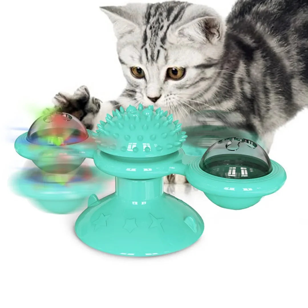 Windmill Cat Toy Interactive Pet Toys for Cats Puzzle Cat Game Toy With Whirligig