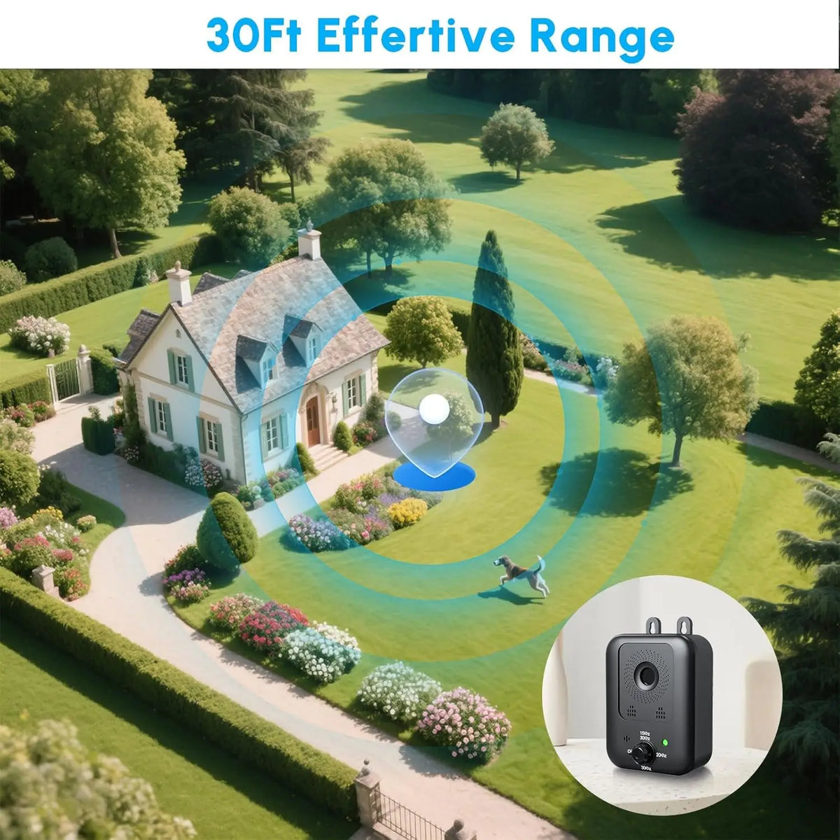 Automatic anti-barking device for dog barking control, rechargeable ultrasonic dog