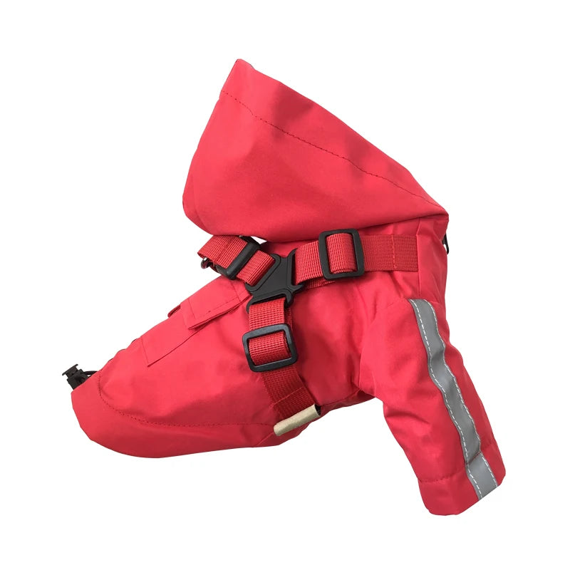 Reflective Puppy Dog Raincoat with Harness Waterproof Pet Clothes Yorkshire Outfit