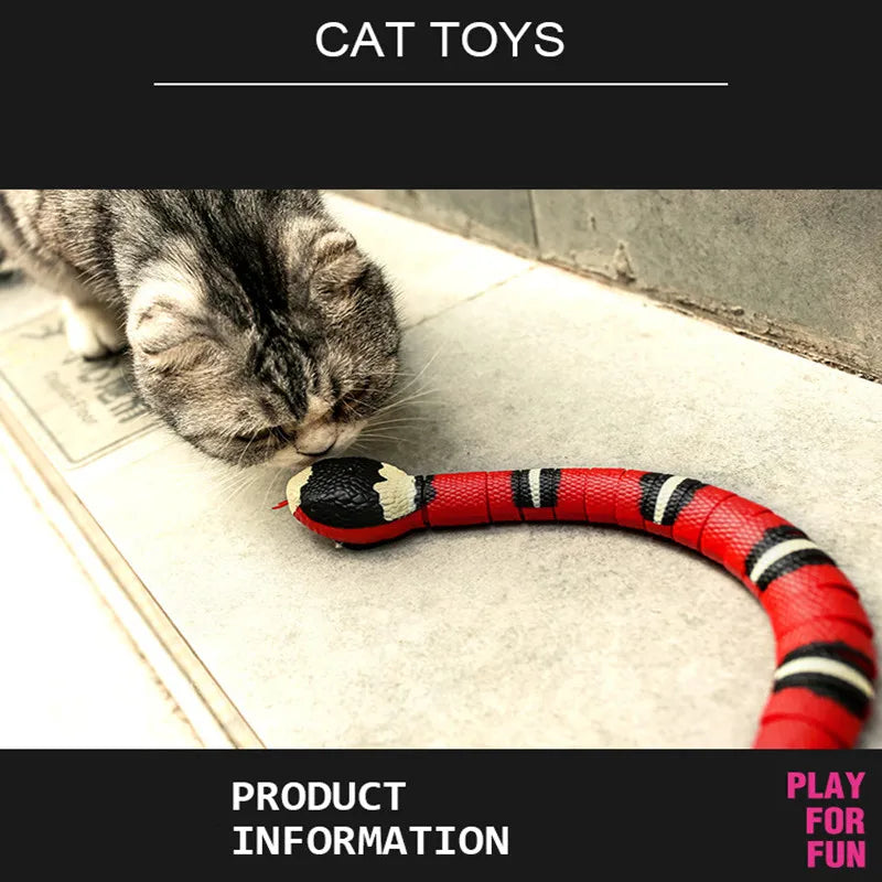 Smart Sensing Interactive Cat Toys Automatic Eletronic Snake Cat Teasering Play USB