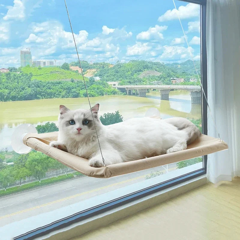 Ultra-Soft Cat Window Hammock Bed - Cozy Cloud-Like Perch for Feline Naptime - Securely