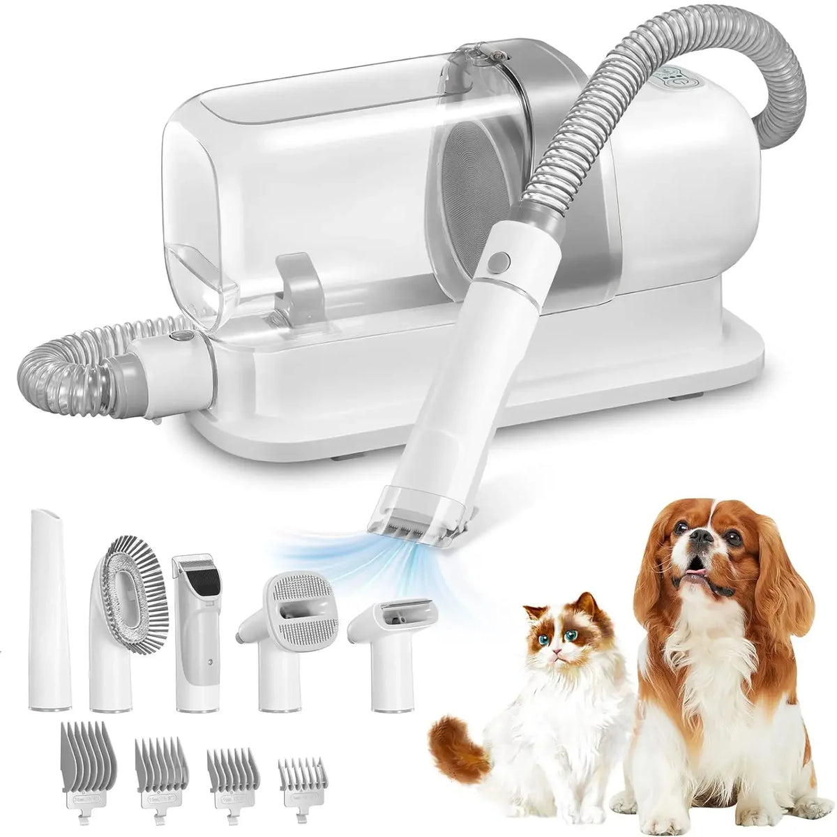 Dog Grooming Vacuum & Pet Grooming Kit with 2.3L Capacity Larger Pet Hair Dust Cup Dog