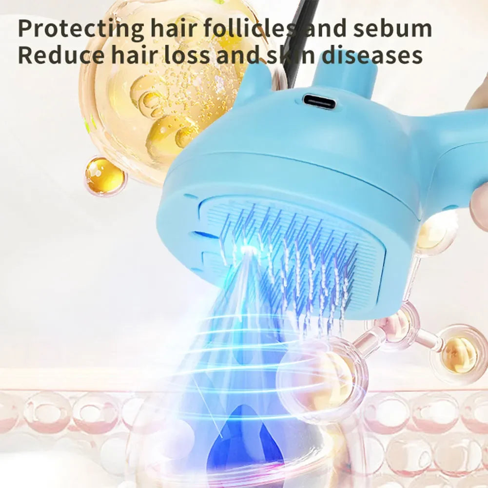 Self-cleaning Pet Hair Remove Comb Multi-Function Electric Spray Steam Brush For Cats