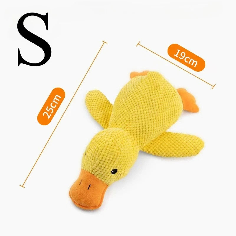 Duck dog toy plush chew resistant durable dog toy with quacking sound teeth grinding