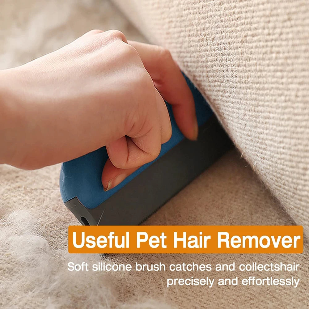 Pet Hair Remover Brush Portable Silicone Double Side Pet Hair Brush Sweater Cleaner Wool