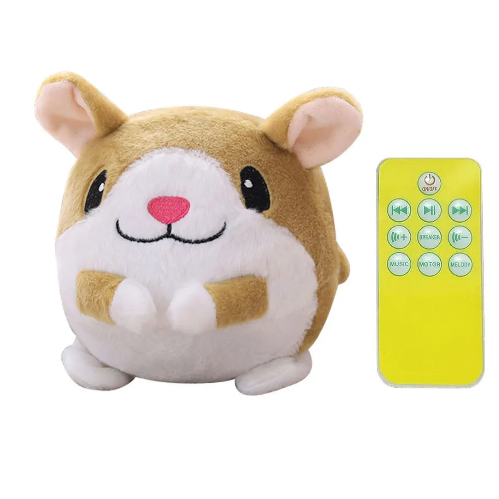Cartoon Pig Active Moving Pet Plush Toy Washable Talking Moving Dog Ball Toy USB