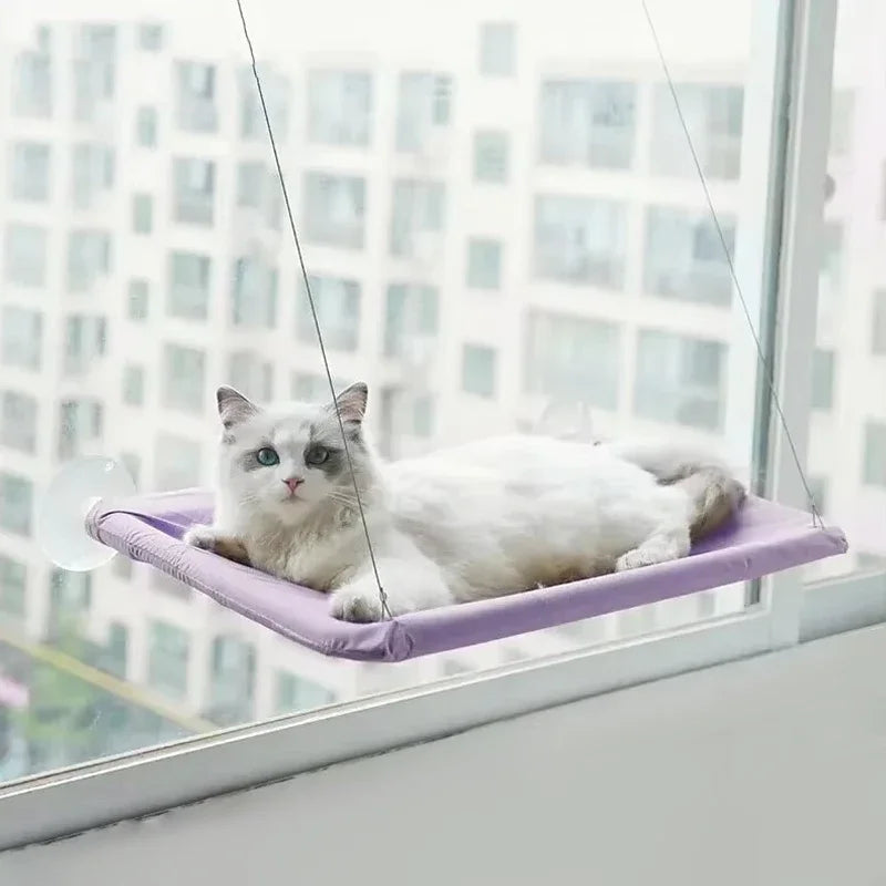 Ultra-Soft Cat Window Hammock Bed - Cozy Cloud-Like Perch for Feline Naptime - Securely