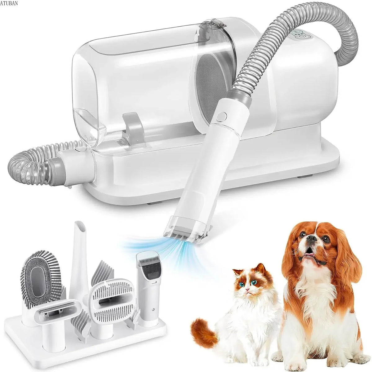 Dog Grooming Vacuum & Pet Grooming Kit with 2.3L Capacity Larger Pet Hair Dust Cup Dog