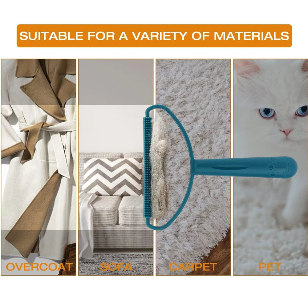Pet Hair Remover Brush Portable Silicone Double Side Pet Hair Brush Sweater Cleaner Wool