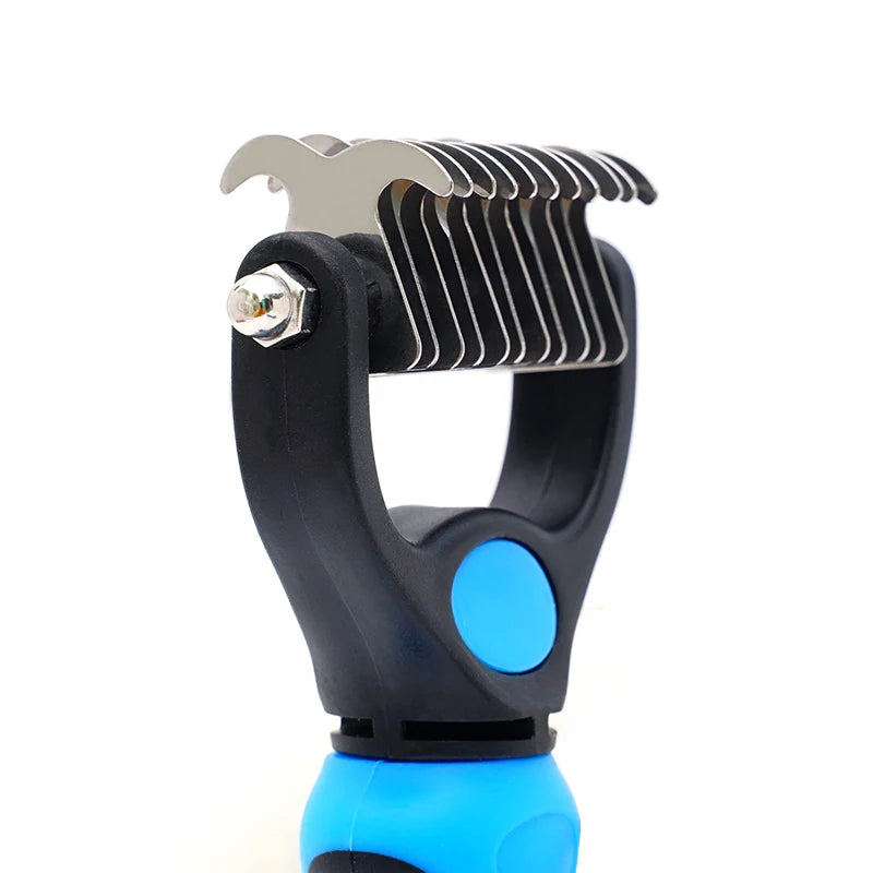 Pet Knot Remover Comb for Dogs & Cats - Dematting Tool with Stainless Steel Blades