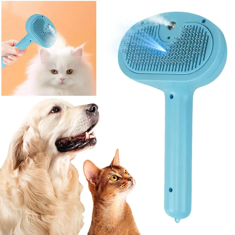 Self-cleaning Pet Hair Remove Comb Multi-Function Electric Spray Steam Brush For Cats