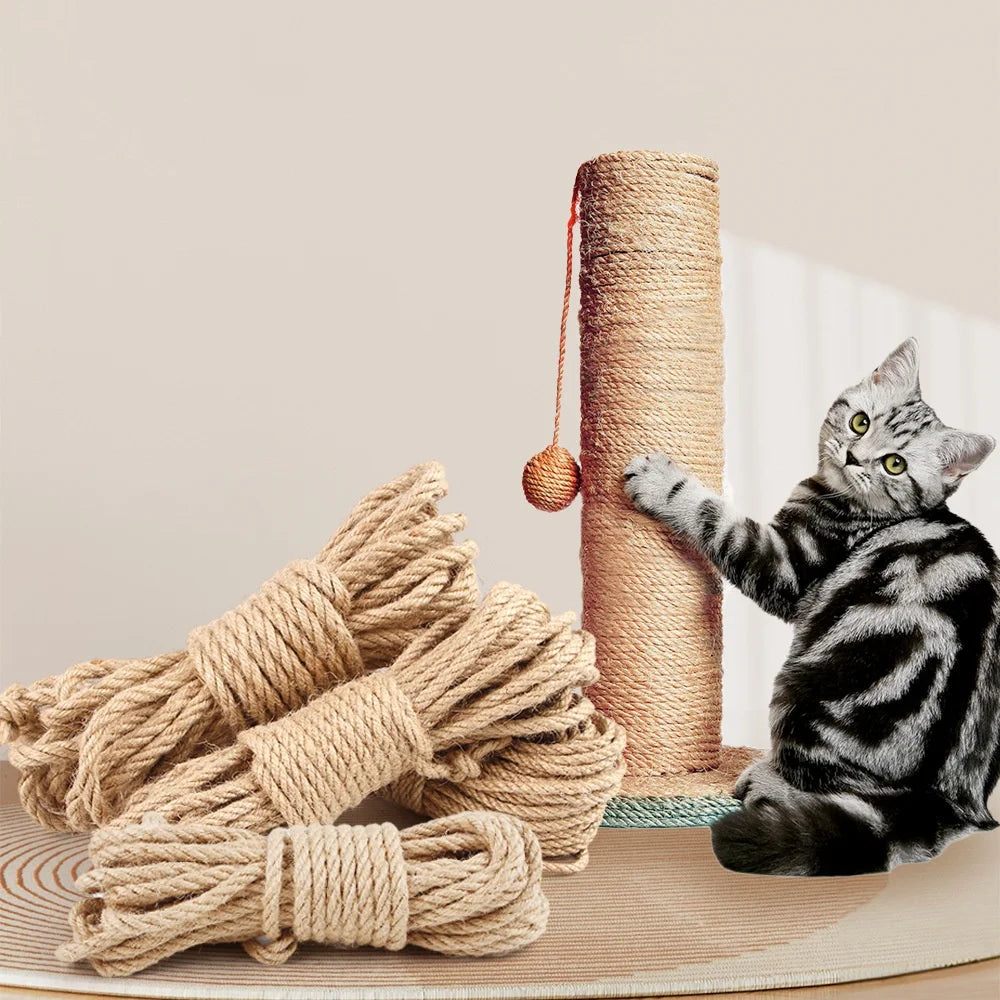 Sisal Rope Cat Tree Scratching Post Toy Cat Climbing Frame Replacement Rope Desk Legs