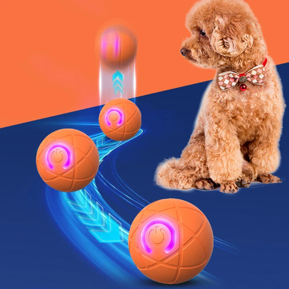 Smart Interactive Dog Ball: Auto Rolling & Moving Electric Toy with LED Lights, Relieve
