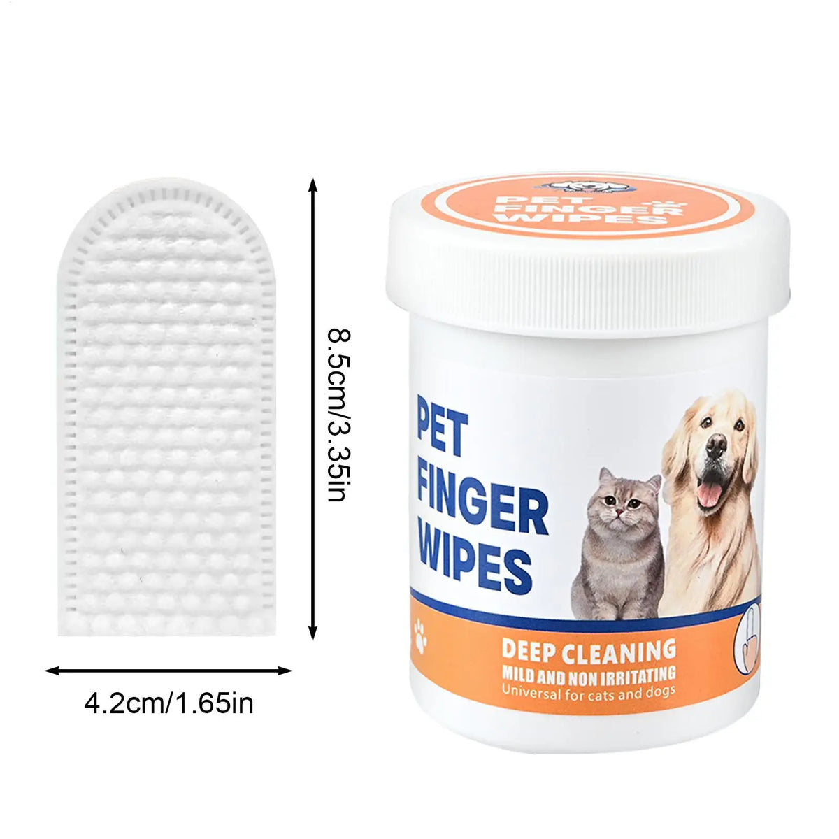 Pet Ear Finger Wipes for Dogs Cats Teeth Cleaning Finger Wipes Dog Toothbrush Natural