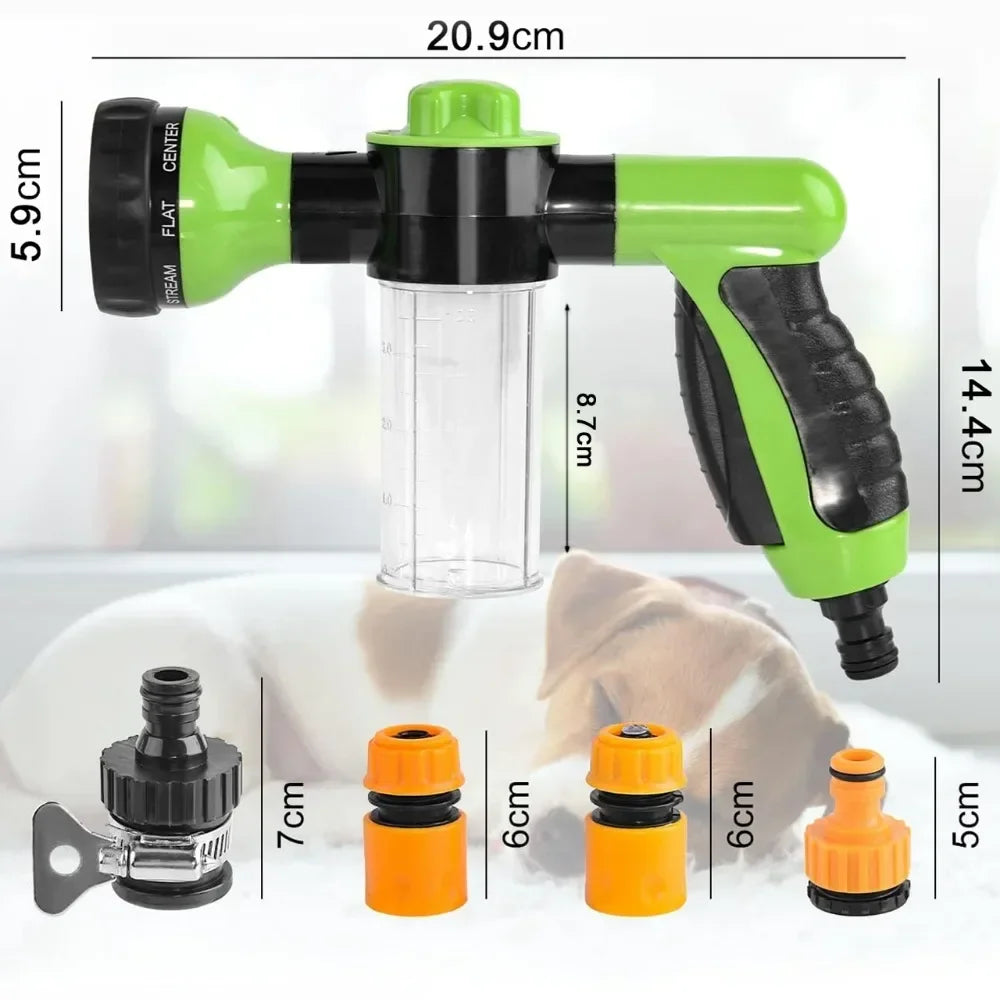Dog Shower Sprayer 8 in 1 Pet Bath Cleaning Cat Dog Shower Gun High-pressure Hose Nozzle
