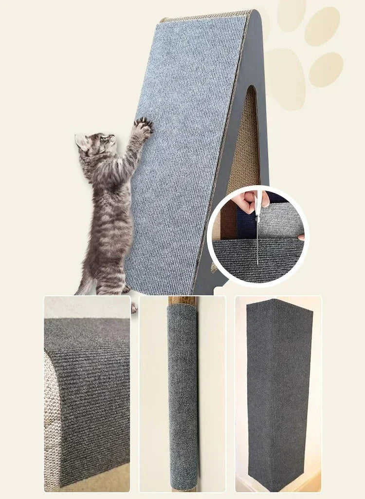 Shield furniture with a durable, self-adhesive cat scratch pad for multiple surfaces.