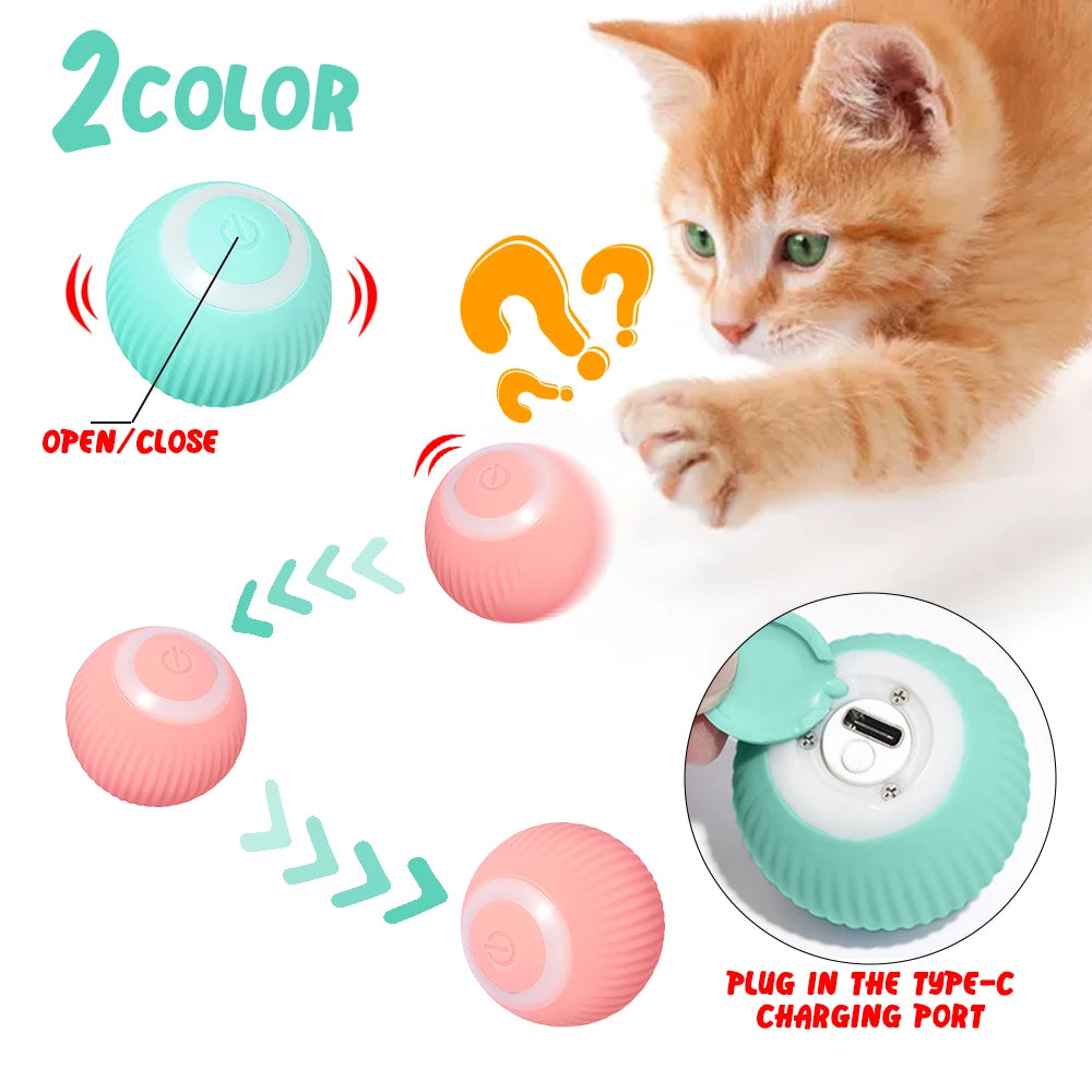Smart Cat Toys Automatic Rolling Ball Electric Cat Toys Interactive for Cats Training