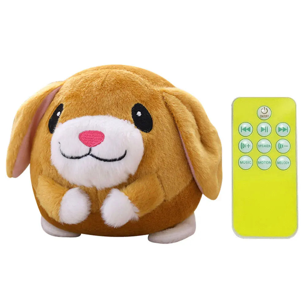 Cartoon Pig Active Moving Pet Plush Toy Washable Talking Moving Dog Ball Toy USB