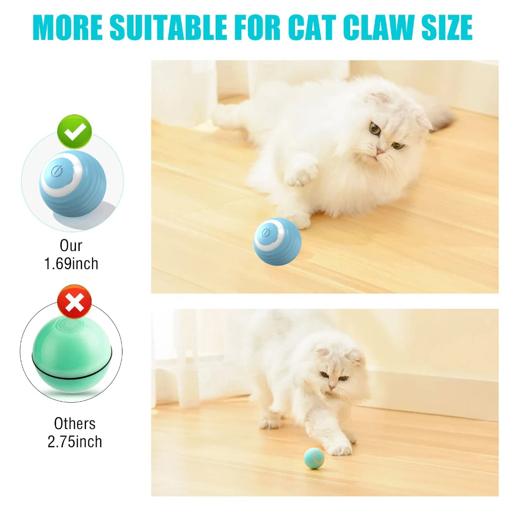Interactive Cat Toy Ball 360° Automatic Rotating Rolling Ball Accessories for Cats Toys