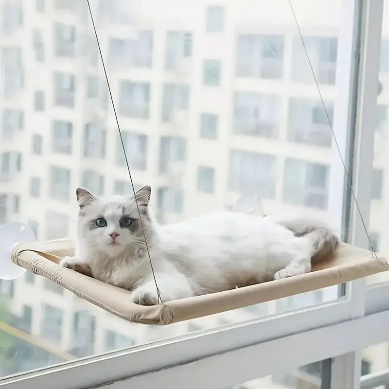 Ultra-Soft Cat Window Hammock Bed - Cozy Cloud-Like Perch for Feline Naptime - Securely