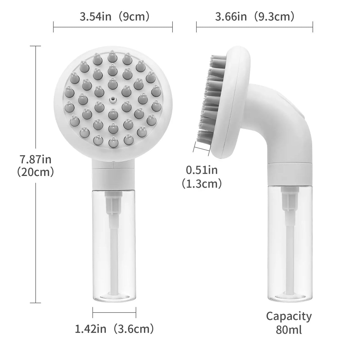 Dog Bath Brush 3 in1 Dog Shampoo Brush Soft Silicone Dog Brush for Pet Grooming Washing