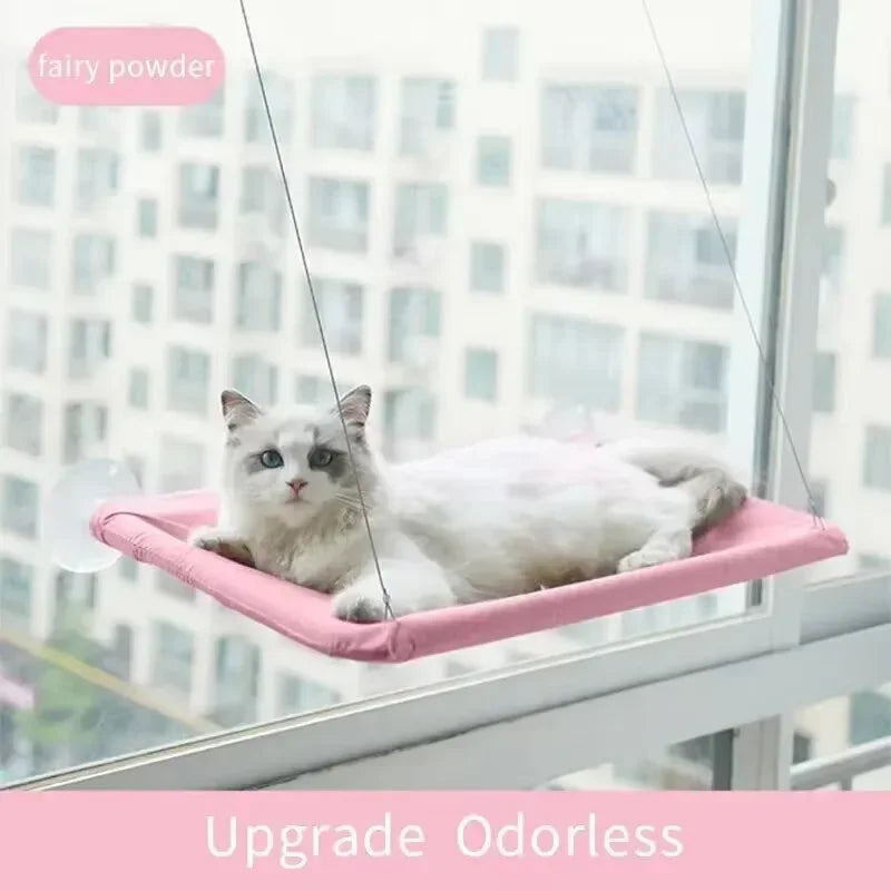 Ultra-Soft Cat Window Hammock Bed - Cozy Cloud-Like Perch for Feline Naptime - Securely