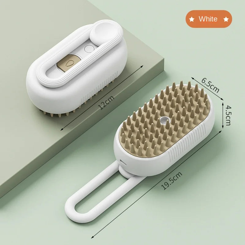 Steamy Dog Brush Electric Spray Cat Hair Brush 3 in1 Dog Steamer Brush for Massage Pet