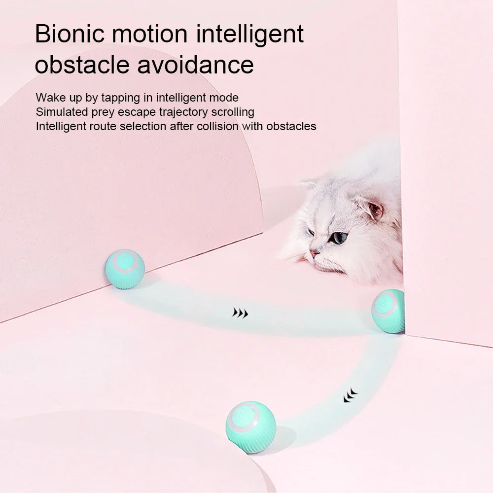Interactive Cat Toy Ball 360° Automatic Rotating Rolling Ball Accessories for Cats Toys