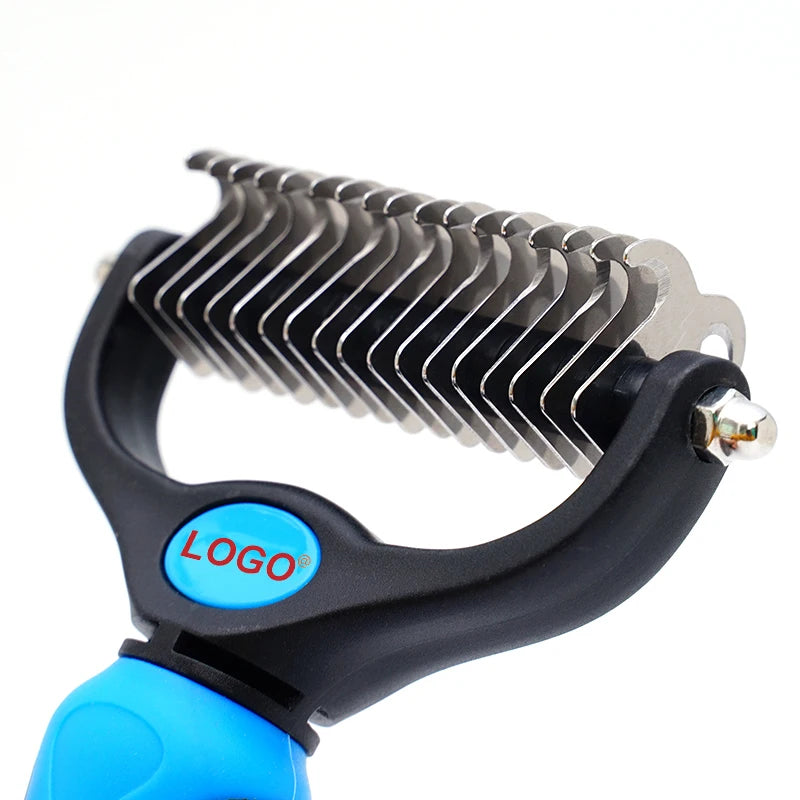Pet Knot Remover Comb for Dogs & Cats - Dematting Tool with Stainless Steel Blades