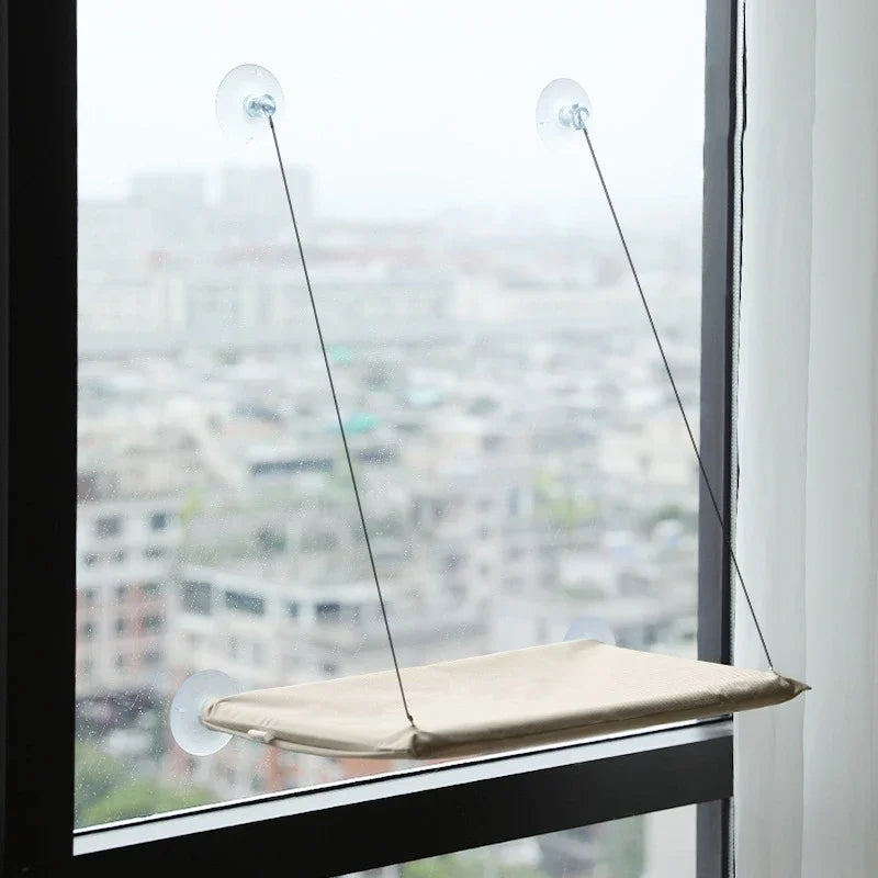 Ultra-Soft Cat Window Hammock Bed - Cozy Cloud-Like Perch for Feline Naptime - Securely