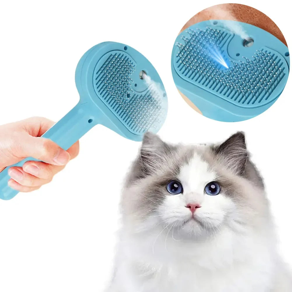Self-cleaning Pet Hair Remove Comb Multi-Function Electric Spray Steam Brush For Cats