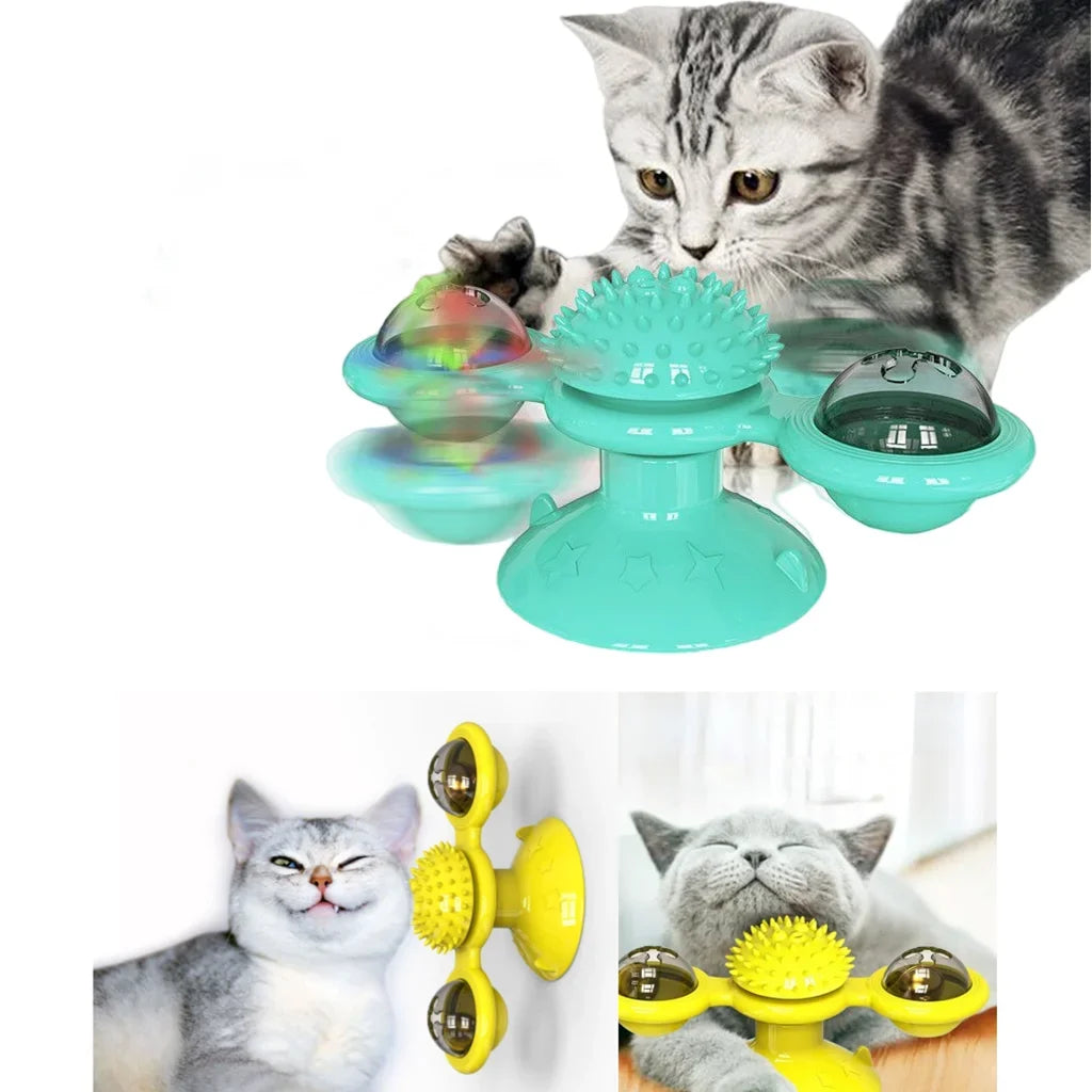 Windmill Cat Toy Interactive Pet Toys for Cats Puzzle Cat Game Toy With Whirligig