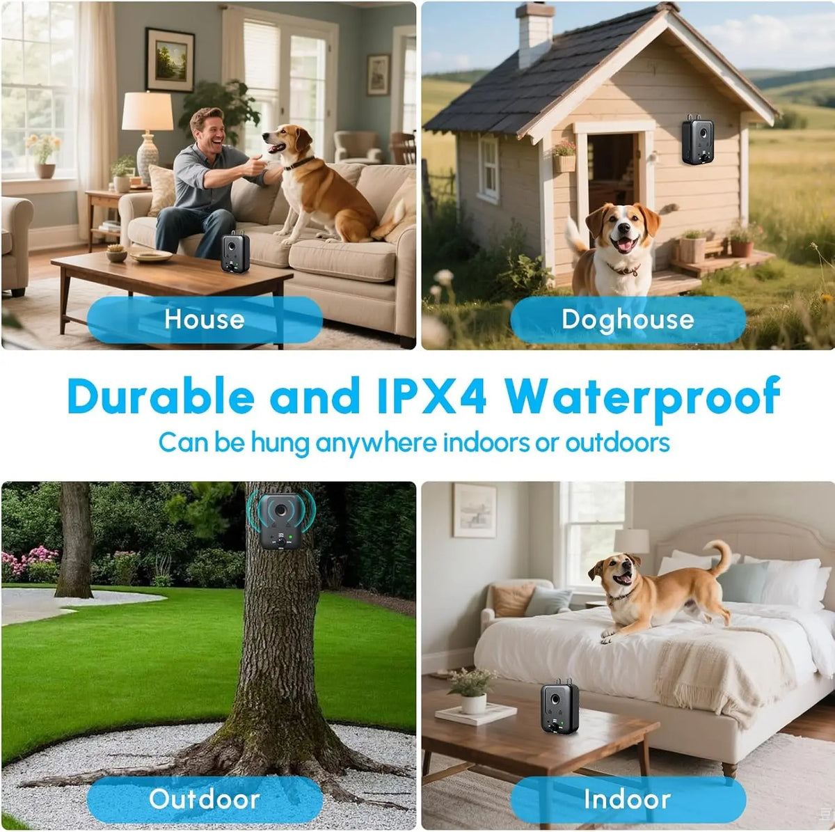 Automatic anti-barking device for dog barking control, rechargeable ultrasonic dog