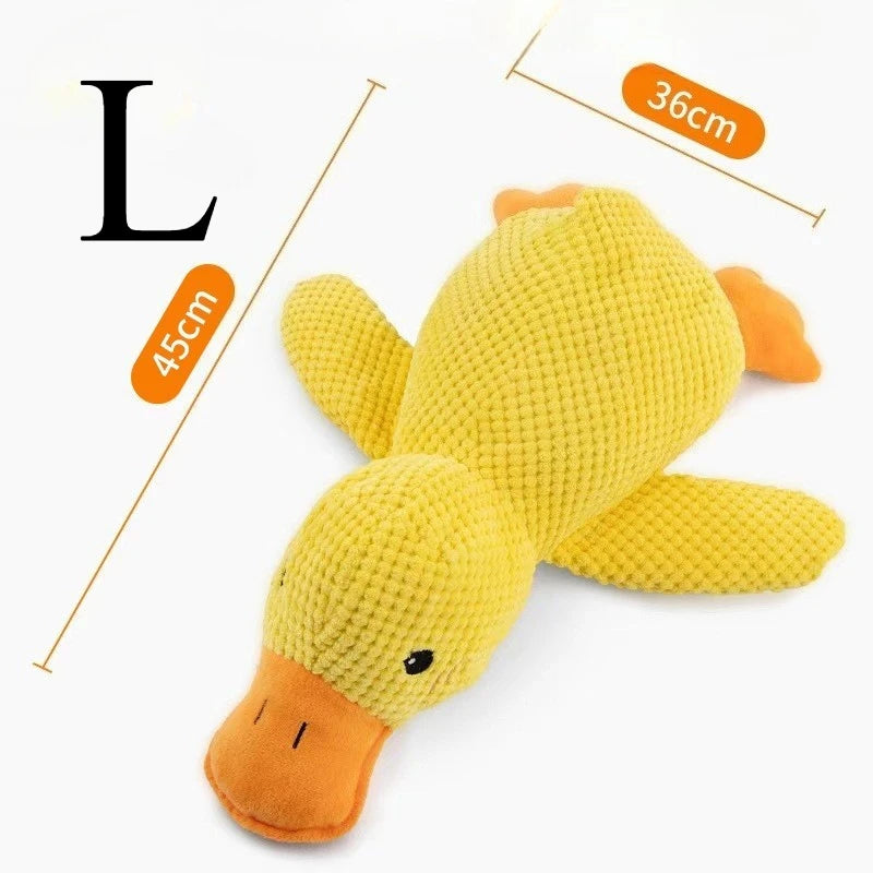 Duck dog toy plush chew resistant durable dog toy with quacking sound teeth grinding