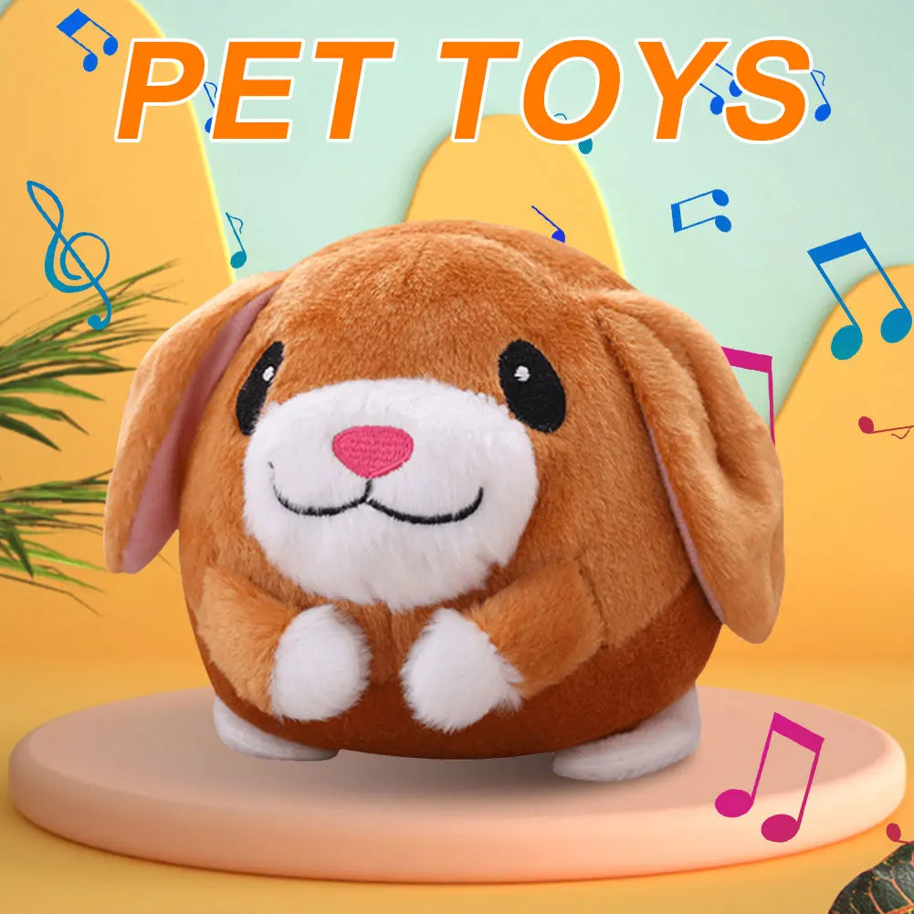 Cartoon Pig Active Moving Pet Plush Toy Washable Talking Moving Dog Ball Toy USB