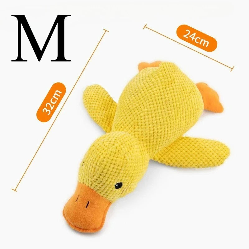 Duck dog toy plush chew resistant durable dog toy with quacking sound teeth grinding