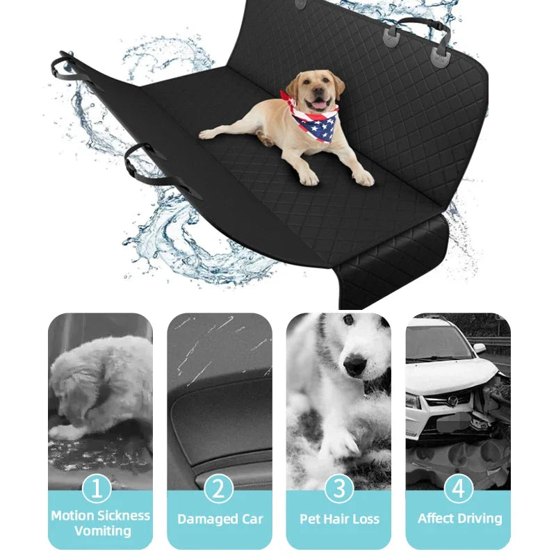 Waterproof, secure, convertible dog car seat cover for cleaner, calmer trips.